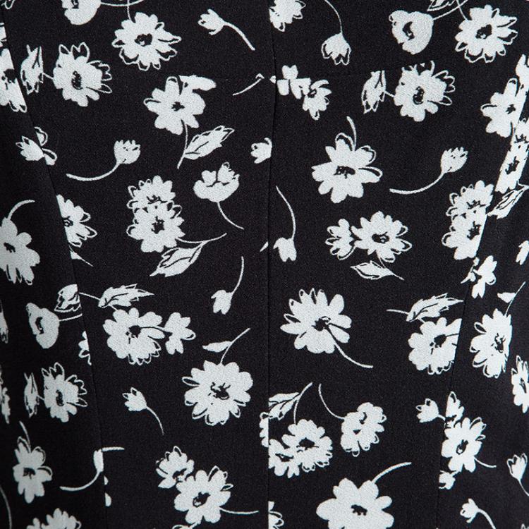 Pre Owned Dolce & Gabbana Black Floral Printed Sleeveless Dress M