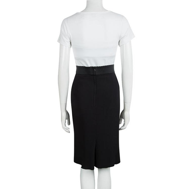 Pre Owned Dolce and Gabbana Black Pencil Skirt S