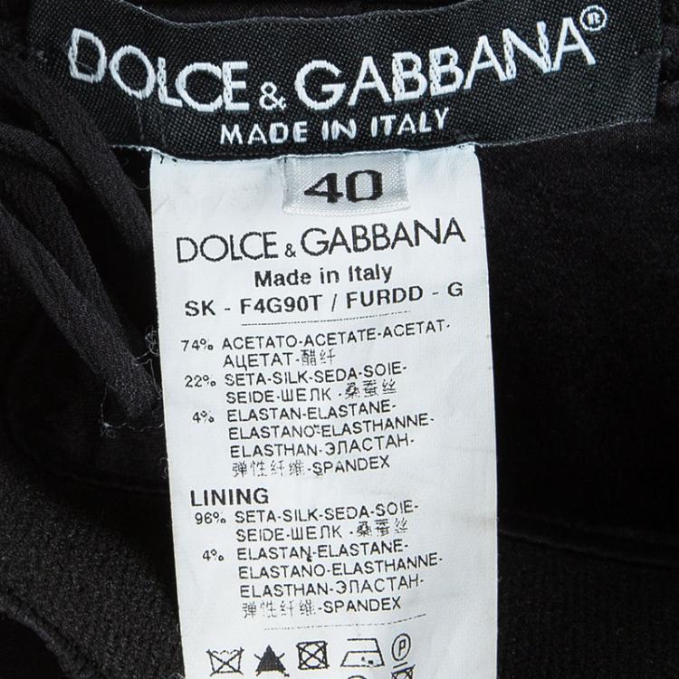 Pre Owned Dolce and Gabbana Black Pencil Skirt S