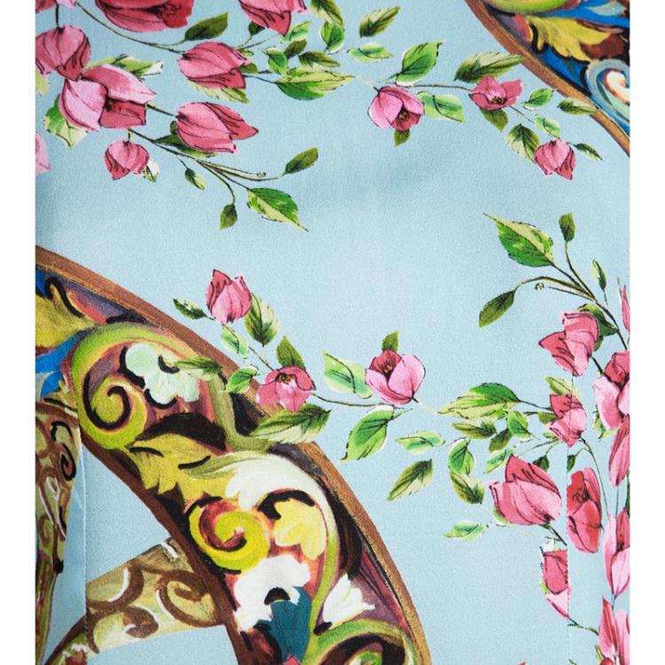 Pre Owned Dolce and Gabbana Multicolor Floral Printed Sleeveless Top S