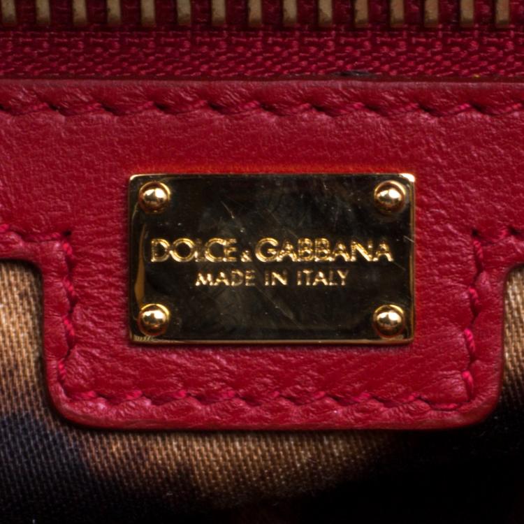 Pre Owned Dolce and Gabbana Red Patent Leather Miss Escape Tote