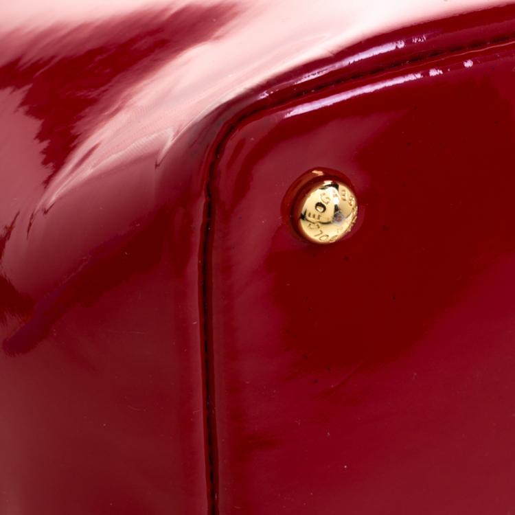 Pre Owned Dolce and Gabbana Red Patent Leather Miss Escape Tote