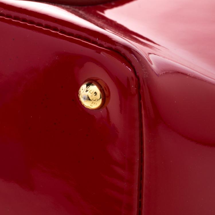Pre Owned Dolce and Gabbana Red Patent Leather Miss Escape Tote