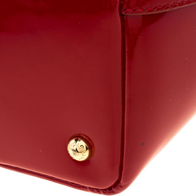 Pre Owned Dolce and Gabbana Red Patent Leather Miss Escape Tote
