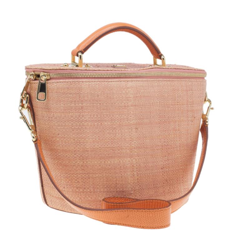 Pre Owned Dolce and Gabbana Orange Leather Bast Bucket Bag
