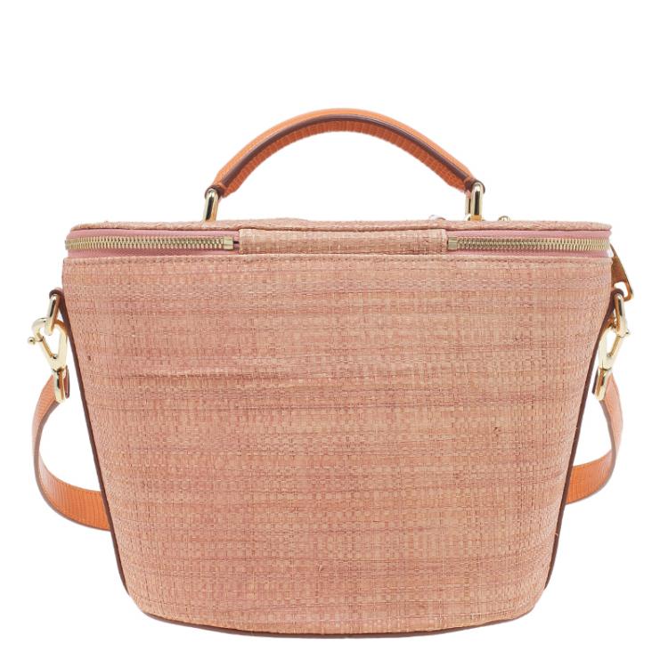 Pre Owned Dolce and Gabbana Orange Leather Bast Bucket Bag
