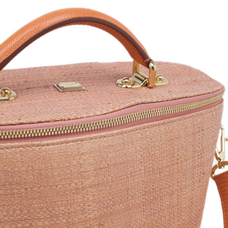 Pre Owned Dolce and Gabbana Orange Leather Bast Bucket Bag