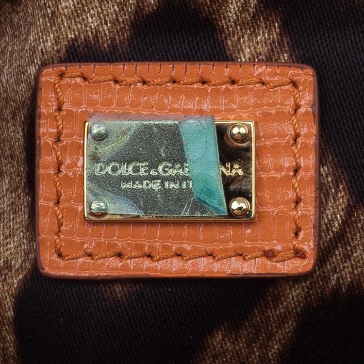 Pre Owned Dolce and Gabbana Orange Leather Bast Bucket Bag