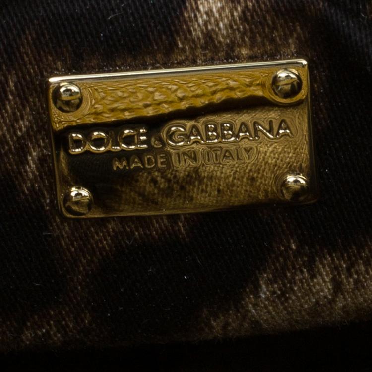 Pre Owned Dolce and Gabbana Yellow Leather Taormina Chain Clutch