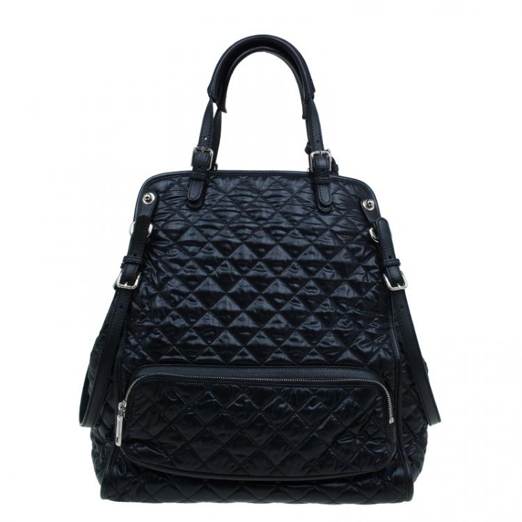 Pre Owned Dolce and Gabbana Black Satin Miss Pocket Tote Shoulder Bag