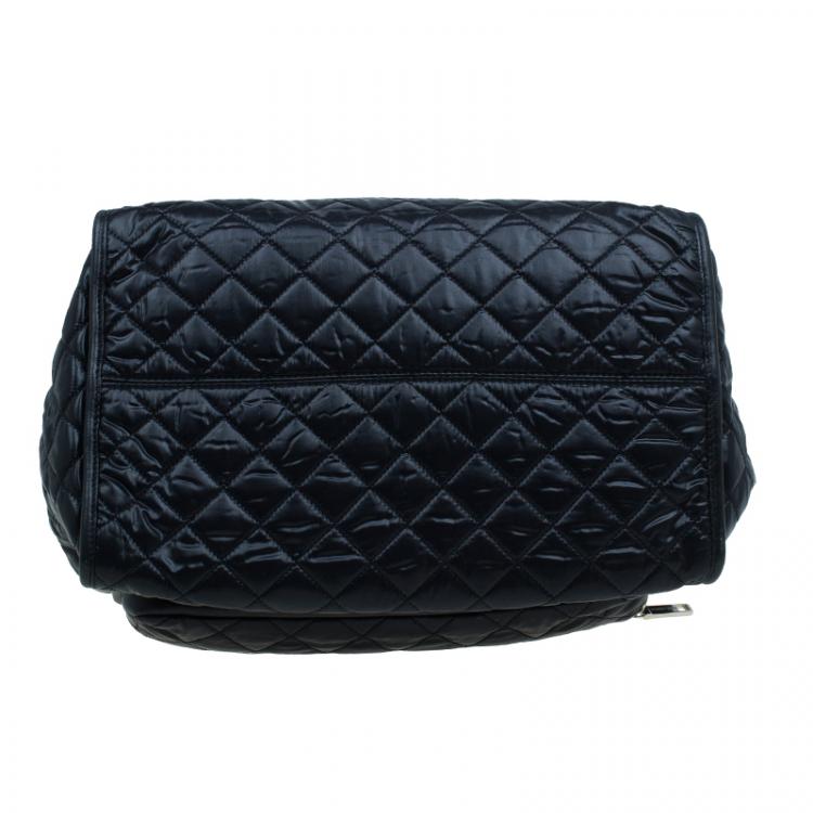 Pre Owned Dolce and Gabbana Black Satin Miss Pocket Tote Shoulder Bag