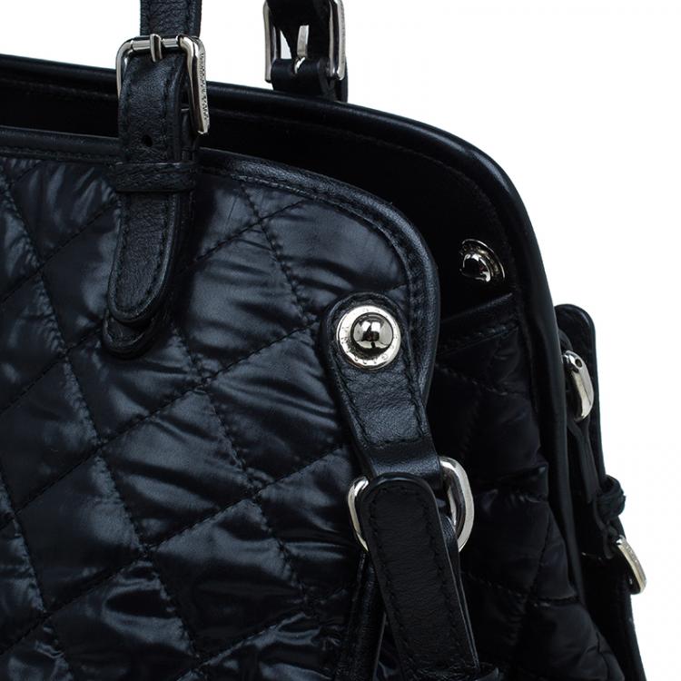 Pre Owned Dolce and Gabbana Black Satin Miss Pocket Tote Shoulder Bag