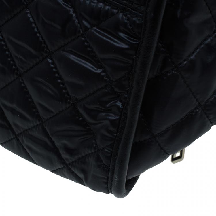 Pre Owned Dolce and Gabbana Black Satin Miss Pocket Tote Shoulder Bag