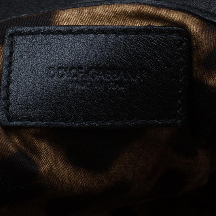 Pre Owned Dolce and Gabbana Black Satin Miss Pocket Tote Shoulder Bag