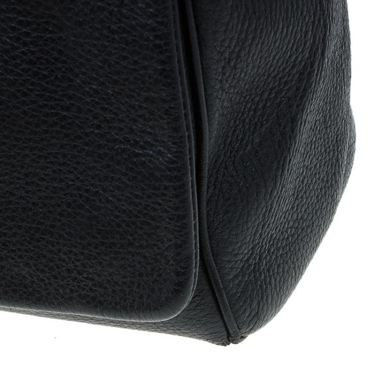 Pre Owned Dolce and Gabbana Black Leather Miss Charlotte Top Handle Bag