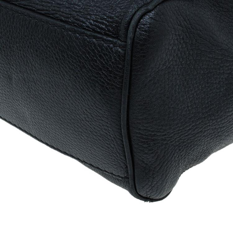 Pre Owned Dolce and Gabbana Black Leather Miss Charlotte Top Handle Bag