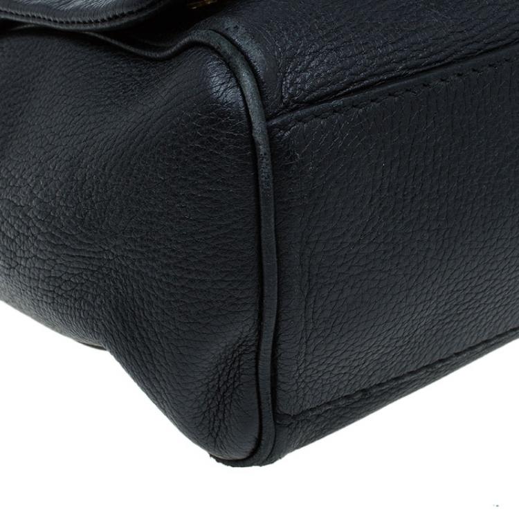 Pre Owned Dolce and Gabbana Black Leather Miss Charlotte Top Handle Bag