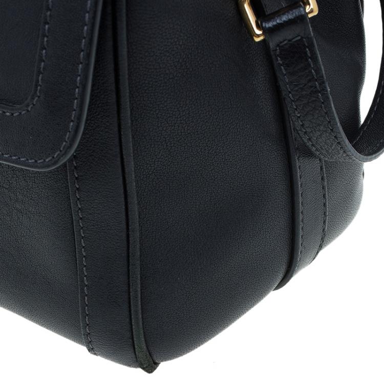 Pre Owned Dolce and Gabbana Black Leather Small Miss Dolce Top Handle Bag