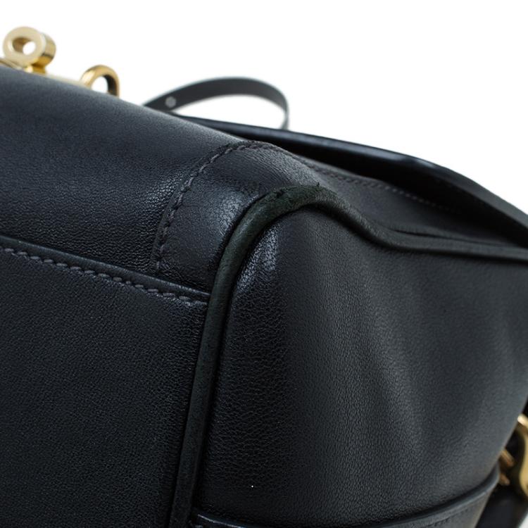 Pre Owned Dolce and Gabbana Black Leather Small Miss Dolce Top Handle Bag
