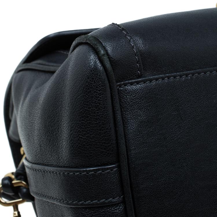 Pre Owned Dolce and Gabbana Black Leather Small Miss Dolce Top Handle Bag
