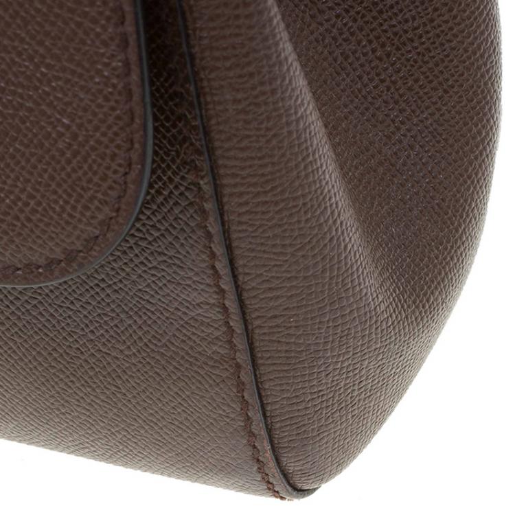 مملوكة مسبقًا Dolce and Gabbana Brown Leather Medium Miss Sicily Top Handle Bag