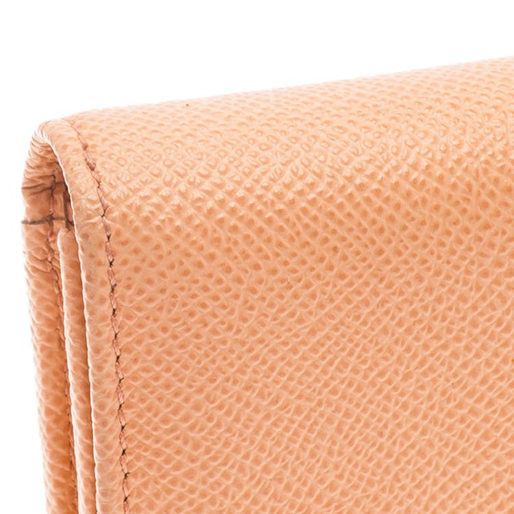 Pre Owned Dolce and Gabbana Blush Pink Leather Dauphine Continental Wallet