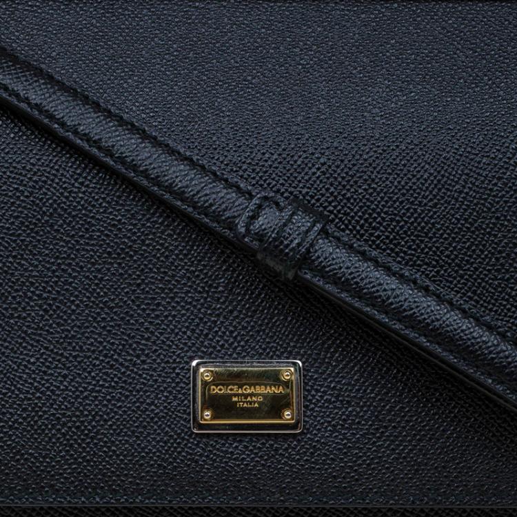 Pre Owned Dolce and Gabbana Black Leather Medium Miss Sicily Top Handle Bag