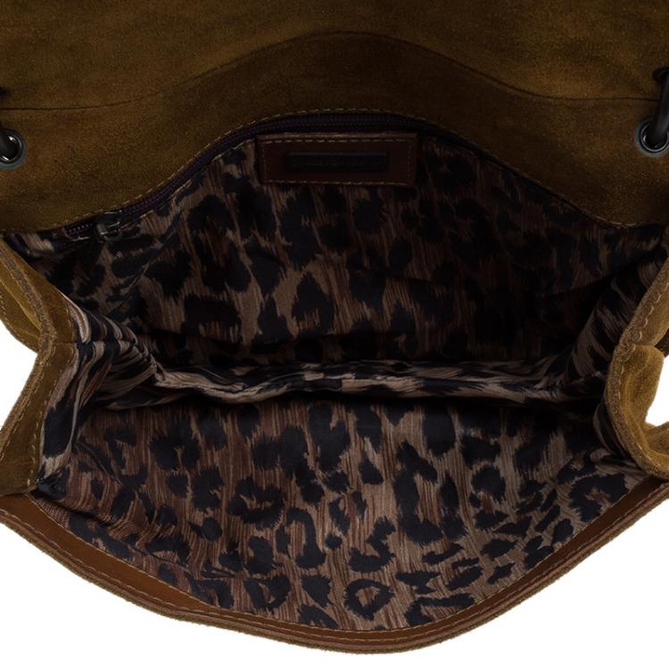 Pre Owned Dolce and Gabbana Brown Suede Butterfly Shoulder Bag