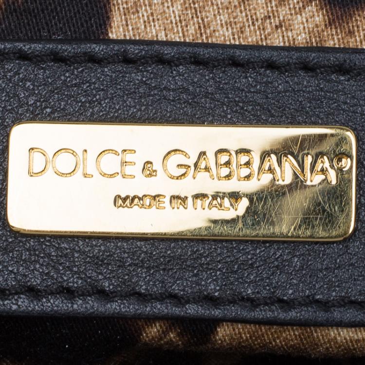 Pre Owned Dolce and Gabbana Beige Raffia and Python Small Miss Sicily Top Handle Bag