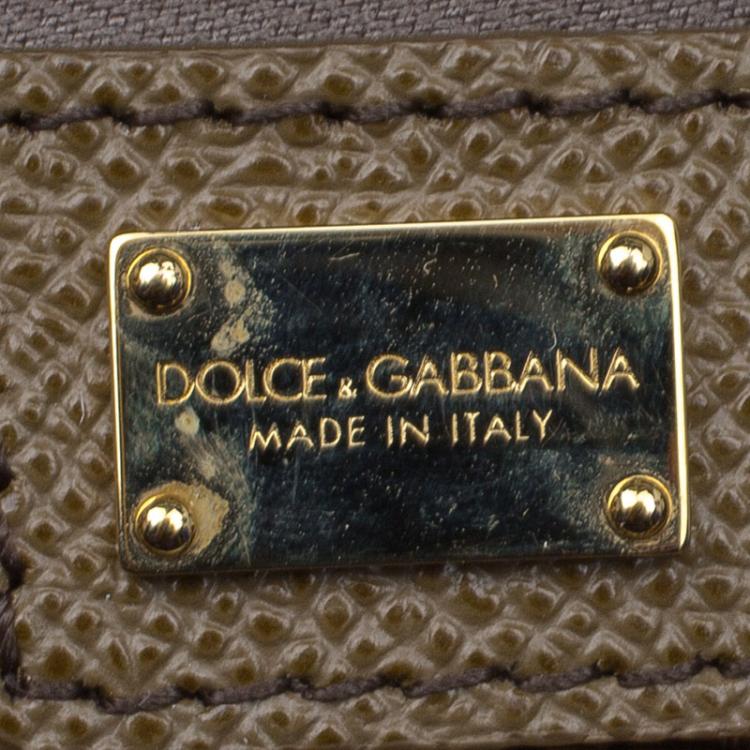 Pre Owned Dolce and Gabbana Purple/Brown Leather Miss Escape Tote