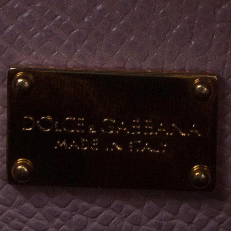 Pre Owned Dolce and Gabbana Pink Leather Medium Miss Sicily Shopper Bag