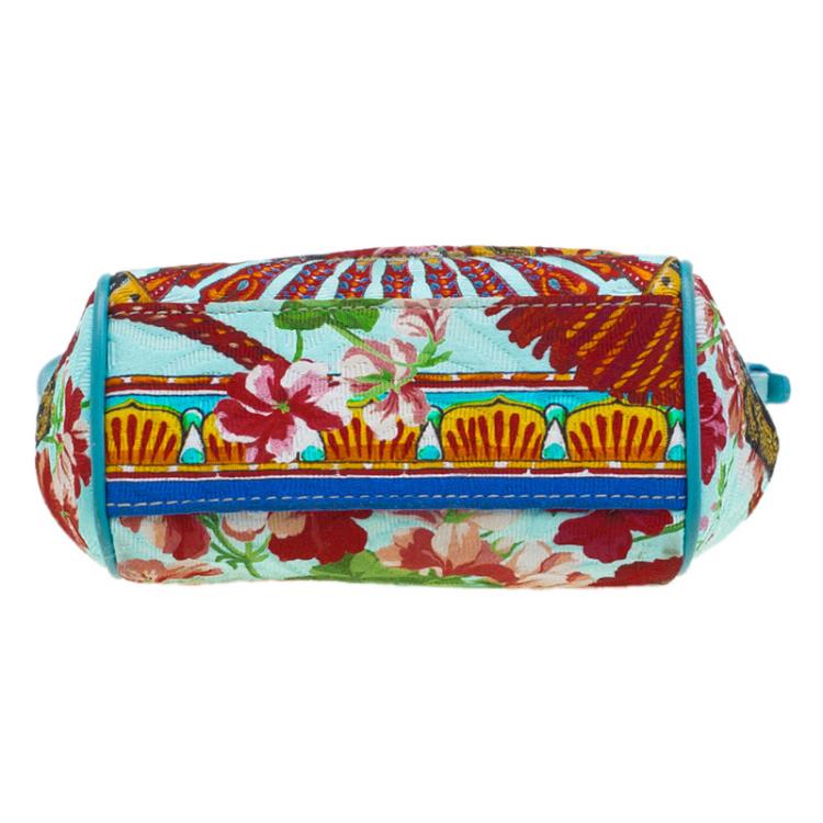 Pre Owned Dolce and Gabbana Multi Color Fabric Floral Print Micro Miss Sicily Tote