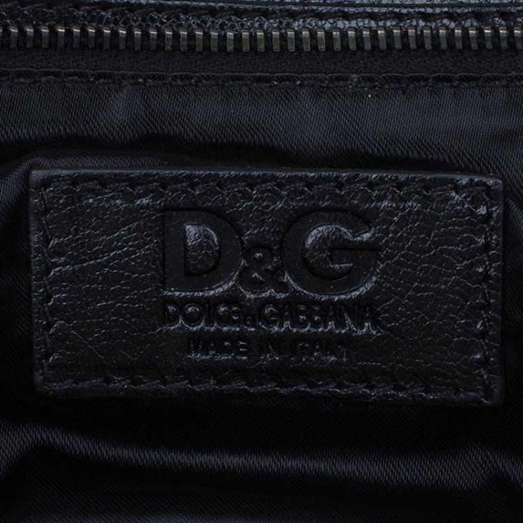 Pre Owned Dolce and Gabbana Black Satin Lace Bow Clutch