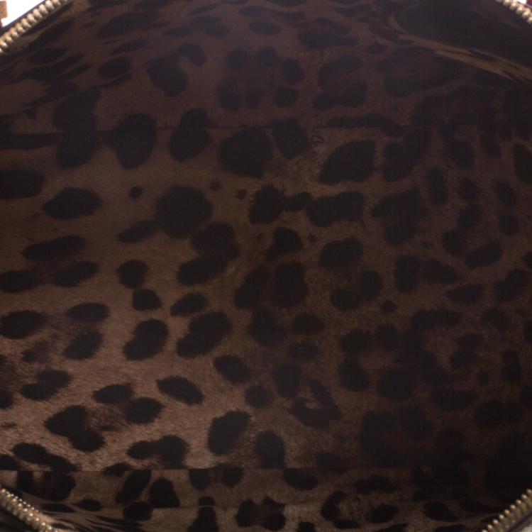 Pre Owned Dolce and Gabbana Purple/Brown Leather Miss Escape Tote