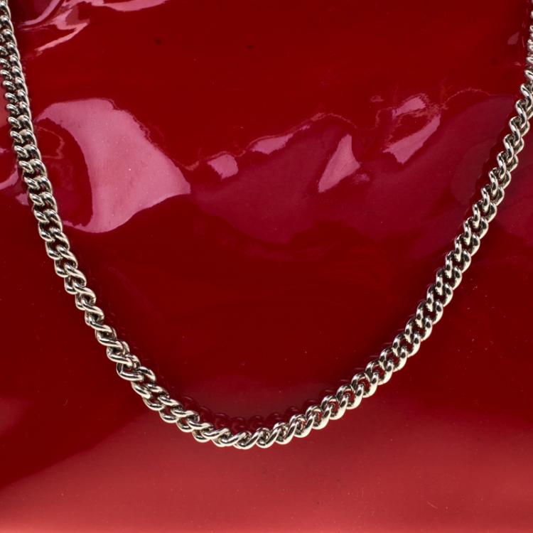 Pre Owned Dolce & Gabbana Red Patent Leather Chain Frame Clutch