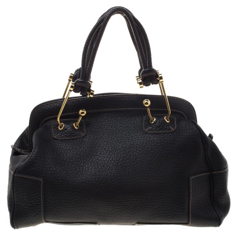 Pre Owned Dolce and Gabbana Black Grain Leather Satchel