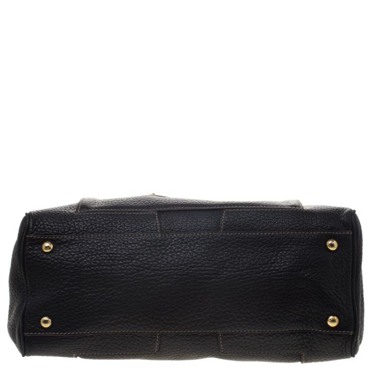 Pre Owned Dolce and Gabbana Black Grain Leather Satchel