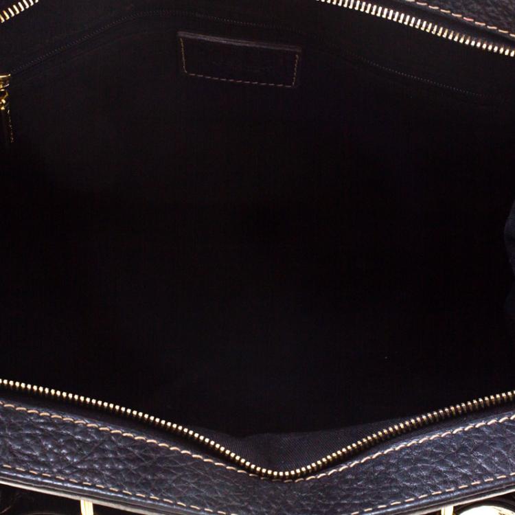 Pre Owned Dolce and Gabbana Black Grain Leather Satchel