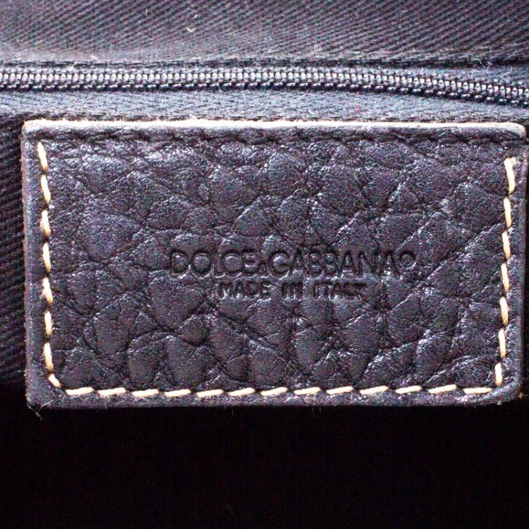 Pre Owned Dolce and Gabbana Black Grain Leather Satchel