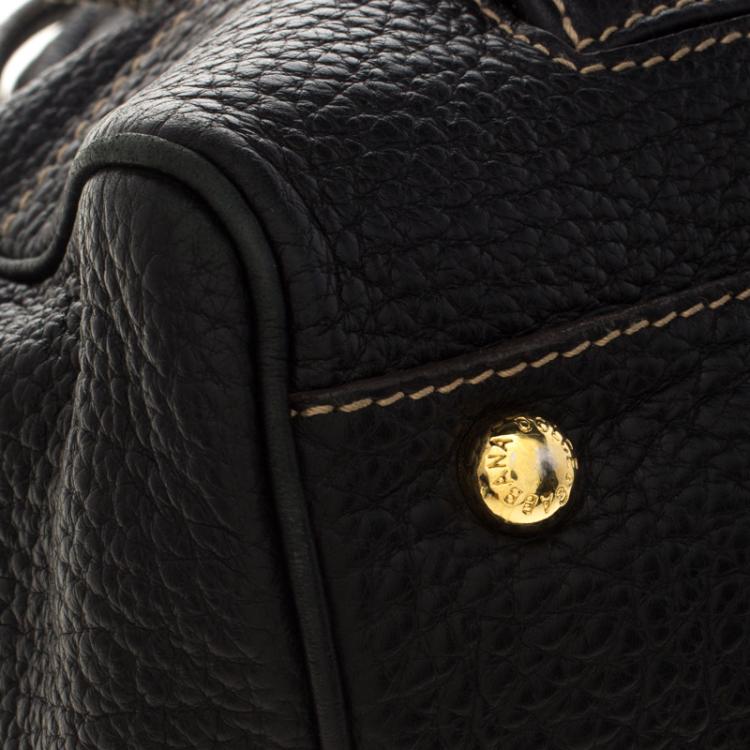 Pre Owned Dolce and Gabbana Black Grain Leather Satchel