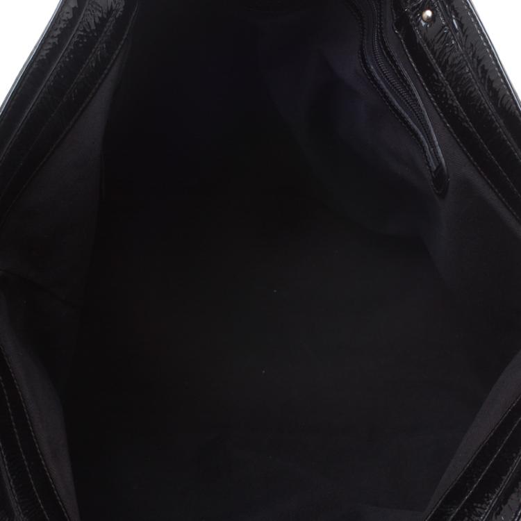 Pre Owned Dolce and Gabbana Black Patent Leather Large Tote