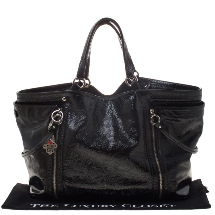 Pre Owned Dolce and Gabbana Black Patent Leather Large Tote
