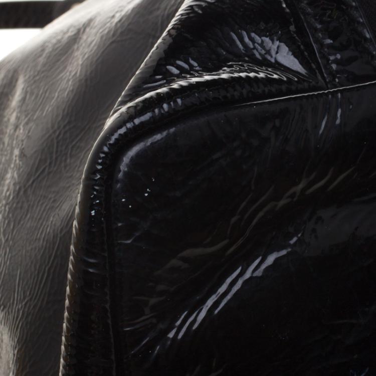 Pre Owned Dolce and Gabbana Black Patent Leather Large Tote