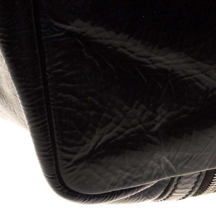 Pre Owned Dolce and Gabbana Black Patent Leather Large Tote