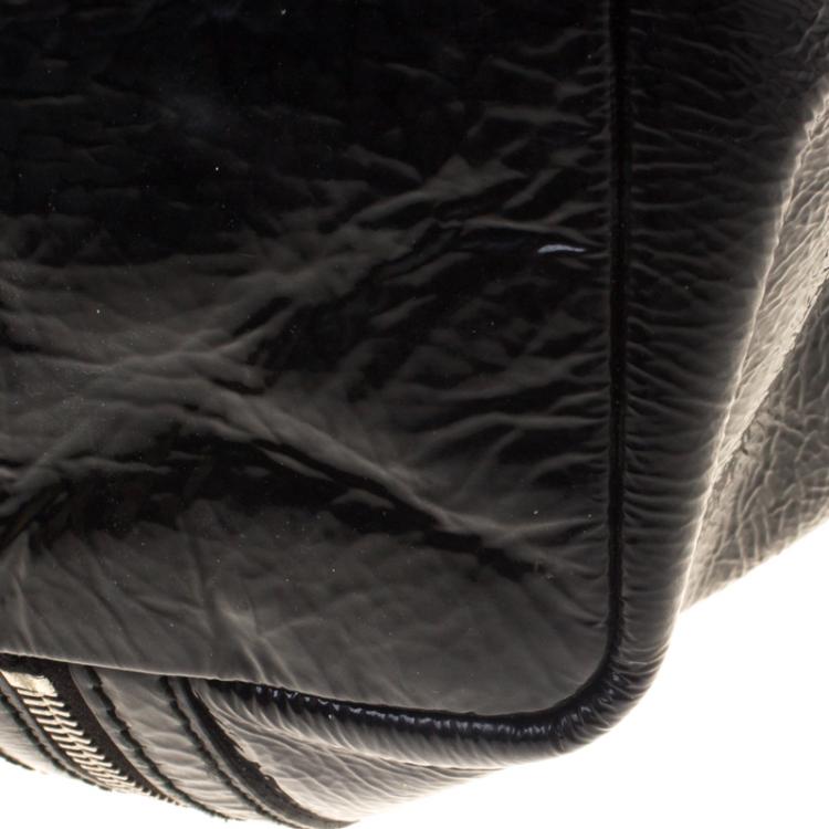 Pre Owned Dolce and Gabbana Black Patent Leather Large Tote