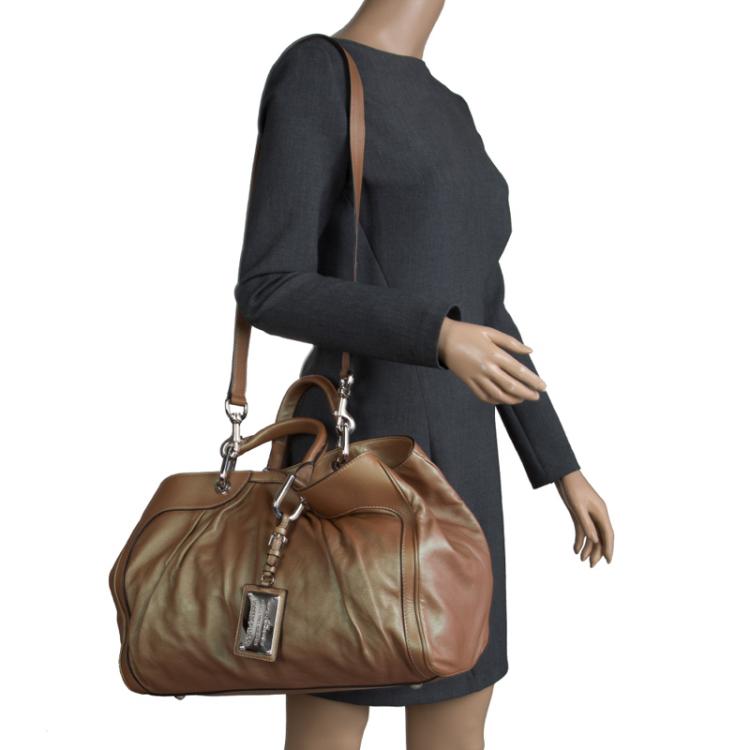 Pre Owned Dolce and Gabbana Copper Holographic Leather Miss Brooke Bag