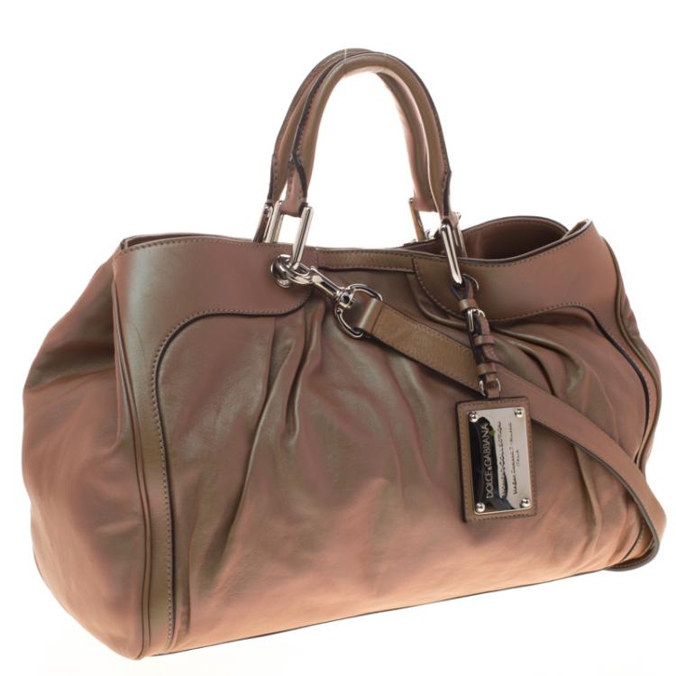 Pre Owned Dolce and Gabbana Copper Holographic Leather Miss Brooke Bag