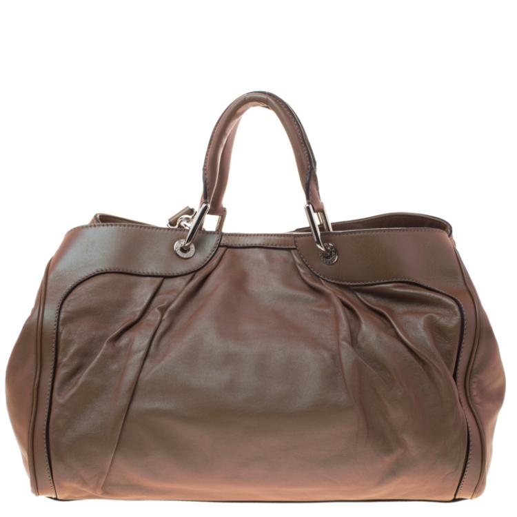 Pre Owned Dolce and Gabbana Copper Holographic Leather Miss Brooke Bag