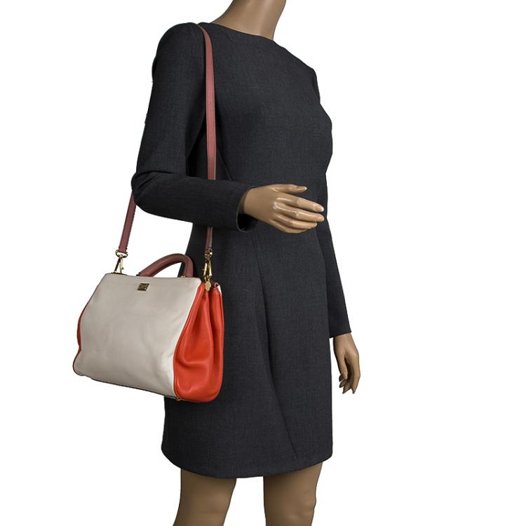 Pre Owned Dolce and Gabbana Multicolor Leather Medium Miss Sicily Shopper Tote