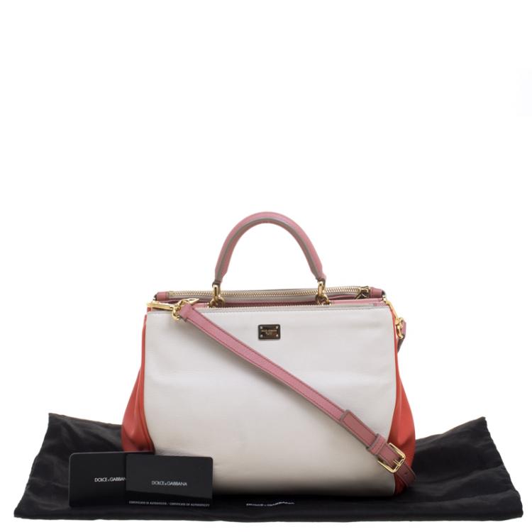 Pre Owned Dolce and Gabbana Multicolor Leather Medium Miss Sicily Shopper Tote